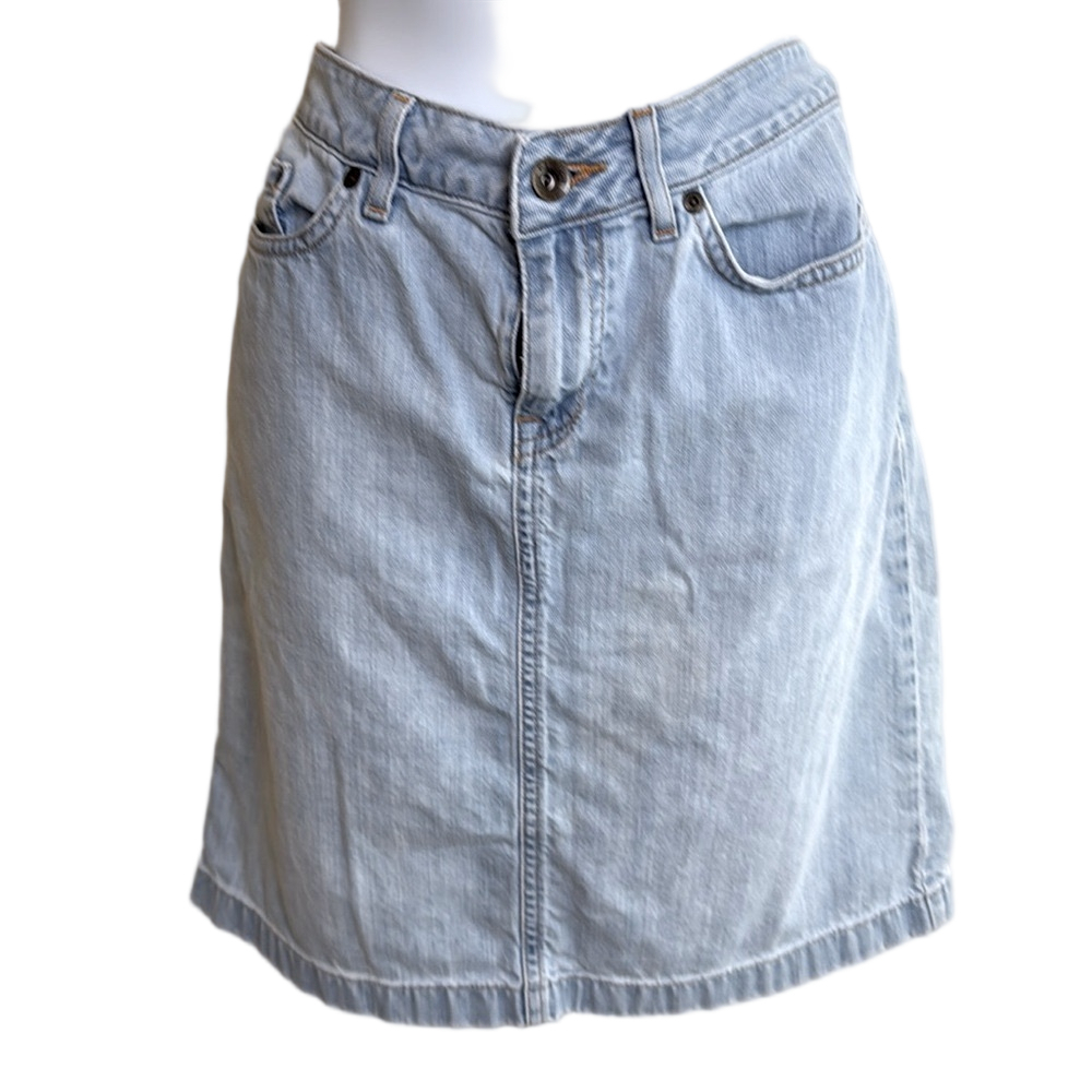 LL Bean Favorite Fit Denim Skirt Blue Size 8